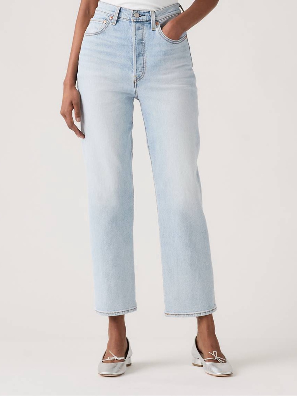 Levi's Light Blue High-Rise Straight Leg Jeans
